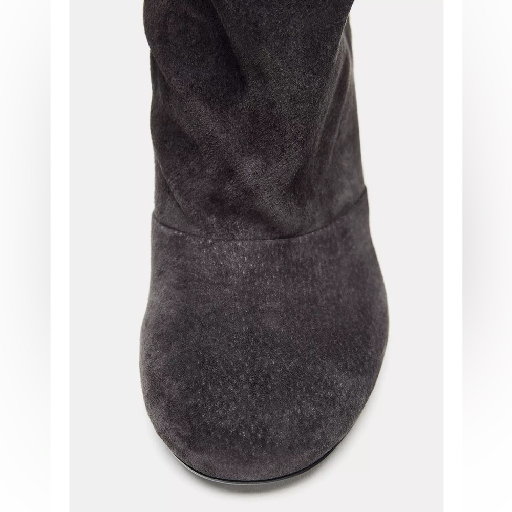 Zara GATHERED LEATHER BOOTS - Picture 5 of 7
